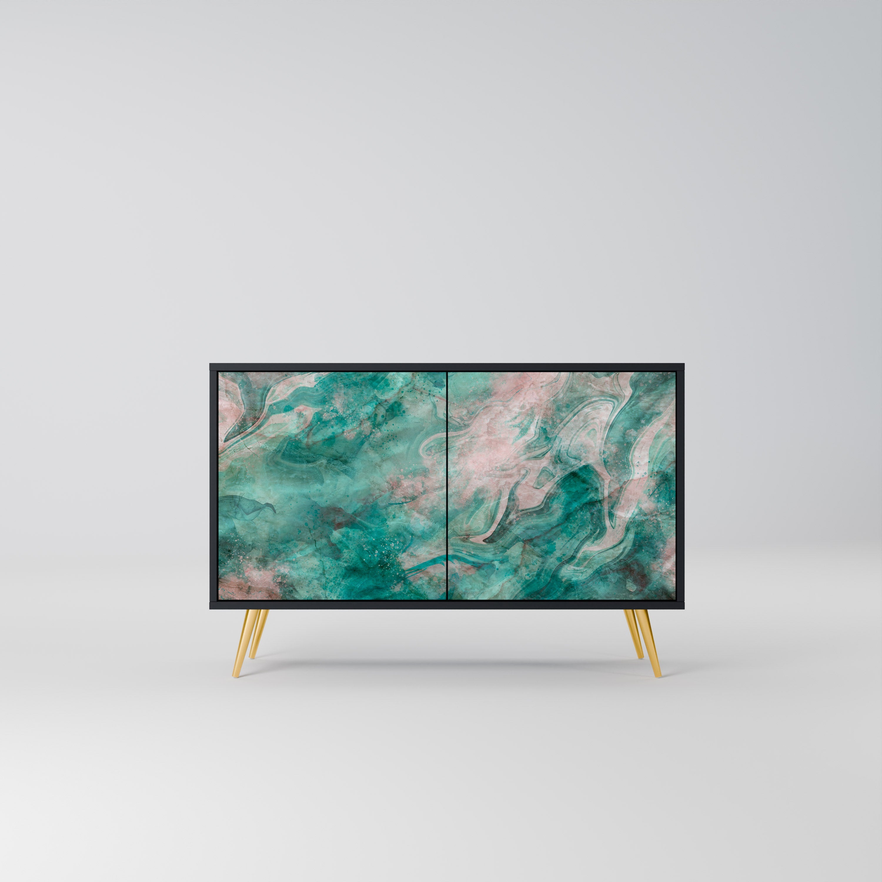 ABSTRACT ALCHEMY Sideboard mit 2 Türen in Schwarz