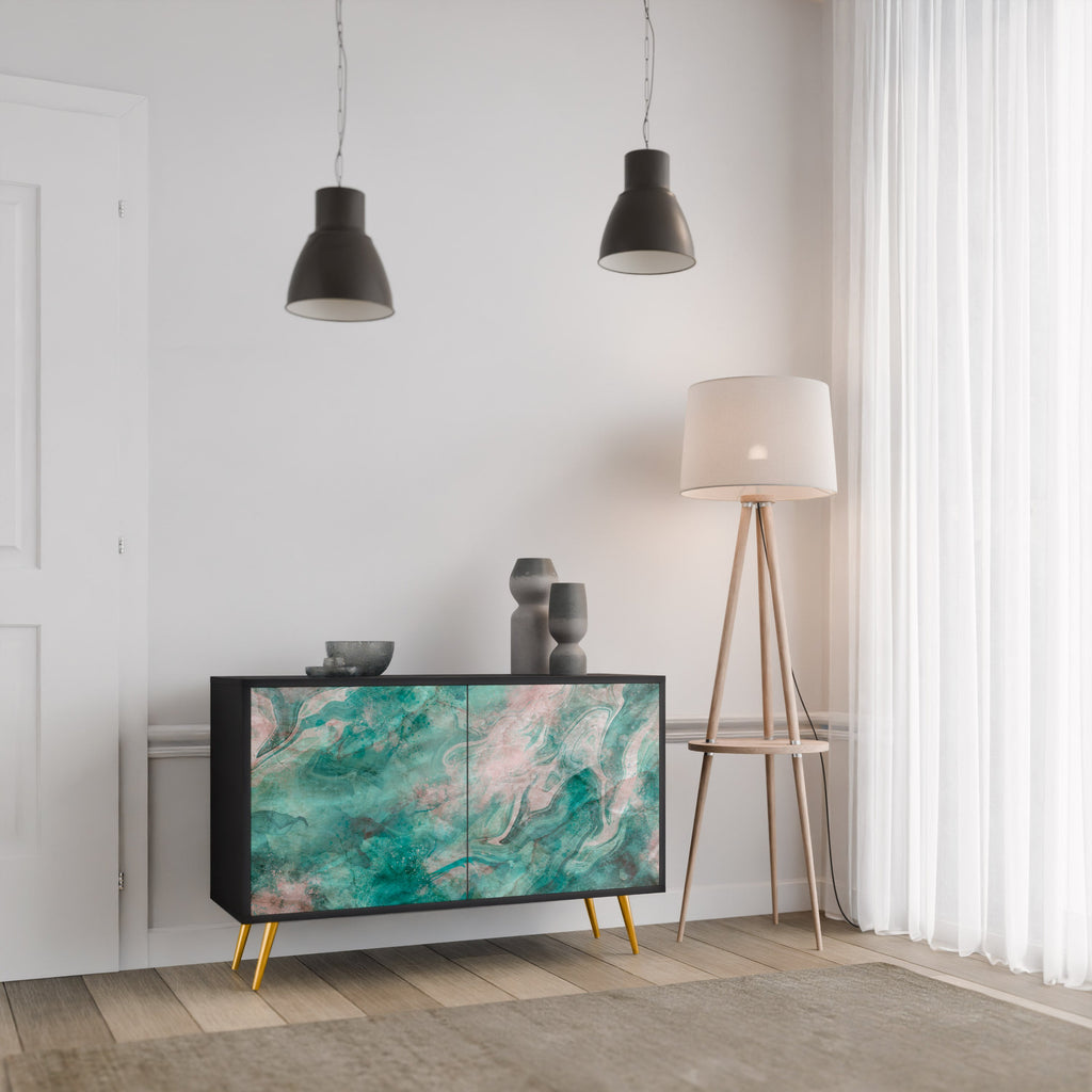 ABSTRACT ALCHEMY Sideboard mit 2 Türen in Schwarz