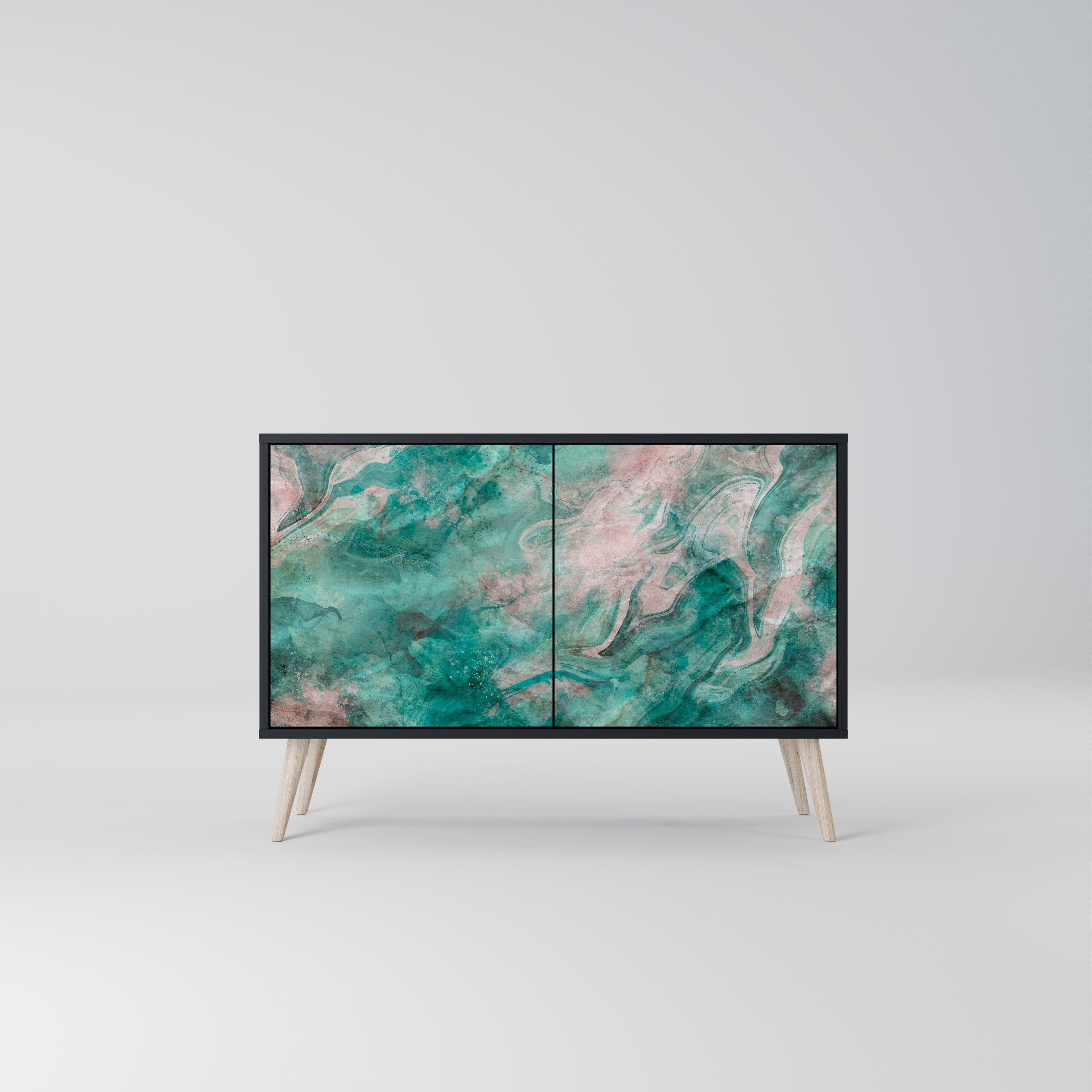 ABSTRACT ALCHEMY Sideboard mit 2 Türen in Schwarz
