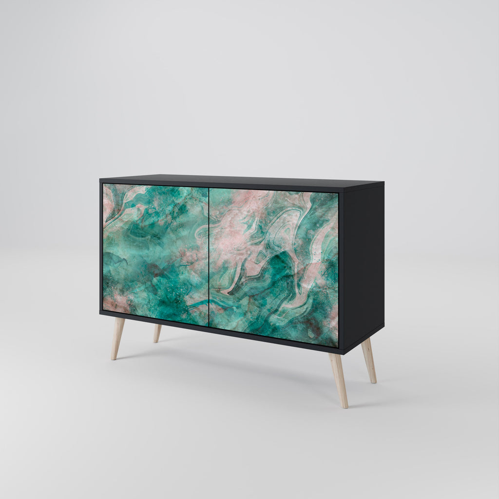 ABSTRACT ALCHEMY Sideboard mit 2 Türen in Schwarz