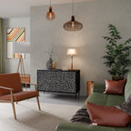 BLINDING LIGHTS 2-Door Sideboard in Black Finish