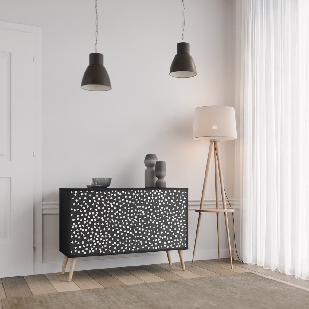 BLINDING LIGHTS 2-Door Sideboard in Black Finish
