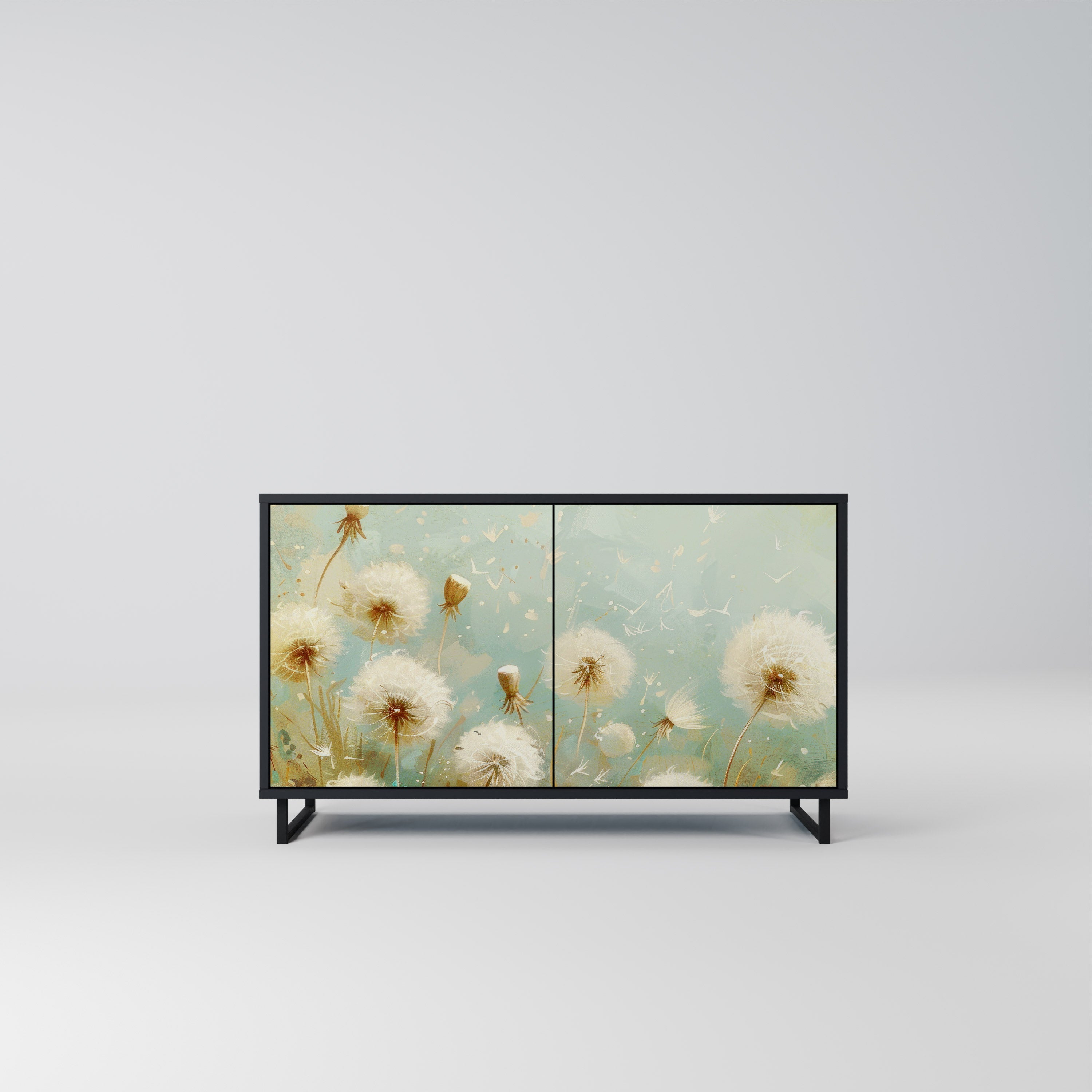 DREAMY MEADOW 2-Door Sideboard in Black Finish