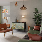 DREAMY MEADOW 2-Door Sideboard in Black Finish