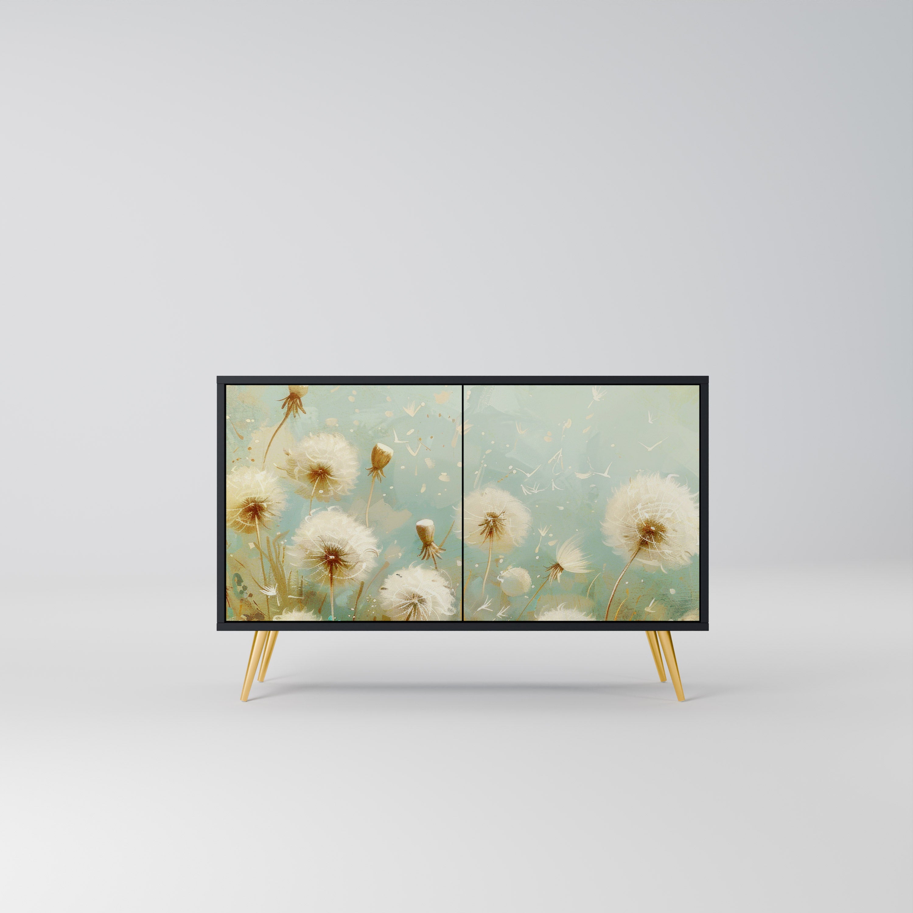 DREAMY MEADOW 2-Door Sideboard in Black Finish