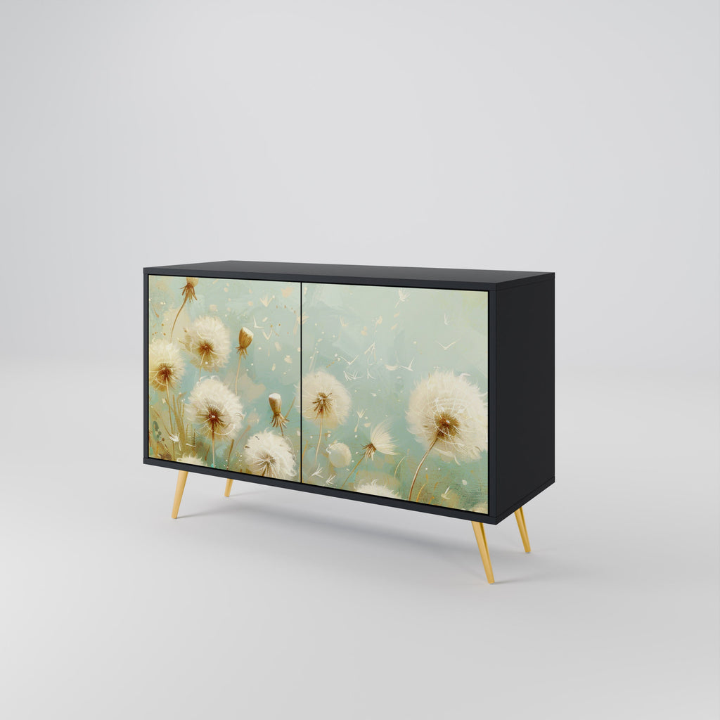 DREAMY MEADOW 2-Door Sideboard in Black Finish