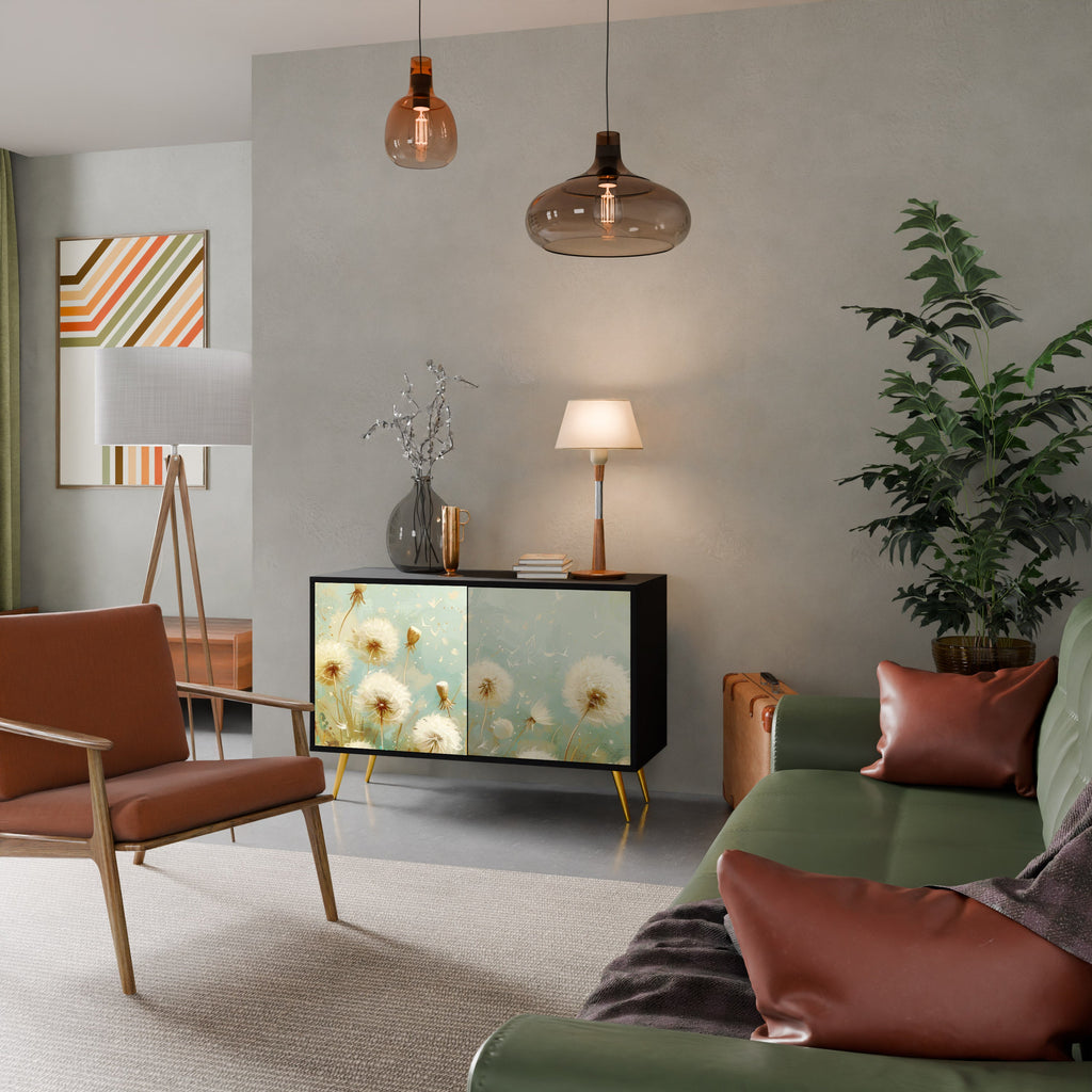 DREAMY MEADOW 2-Door Sideboard in Black Finish