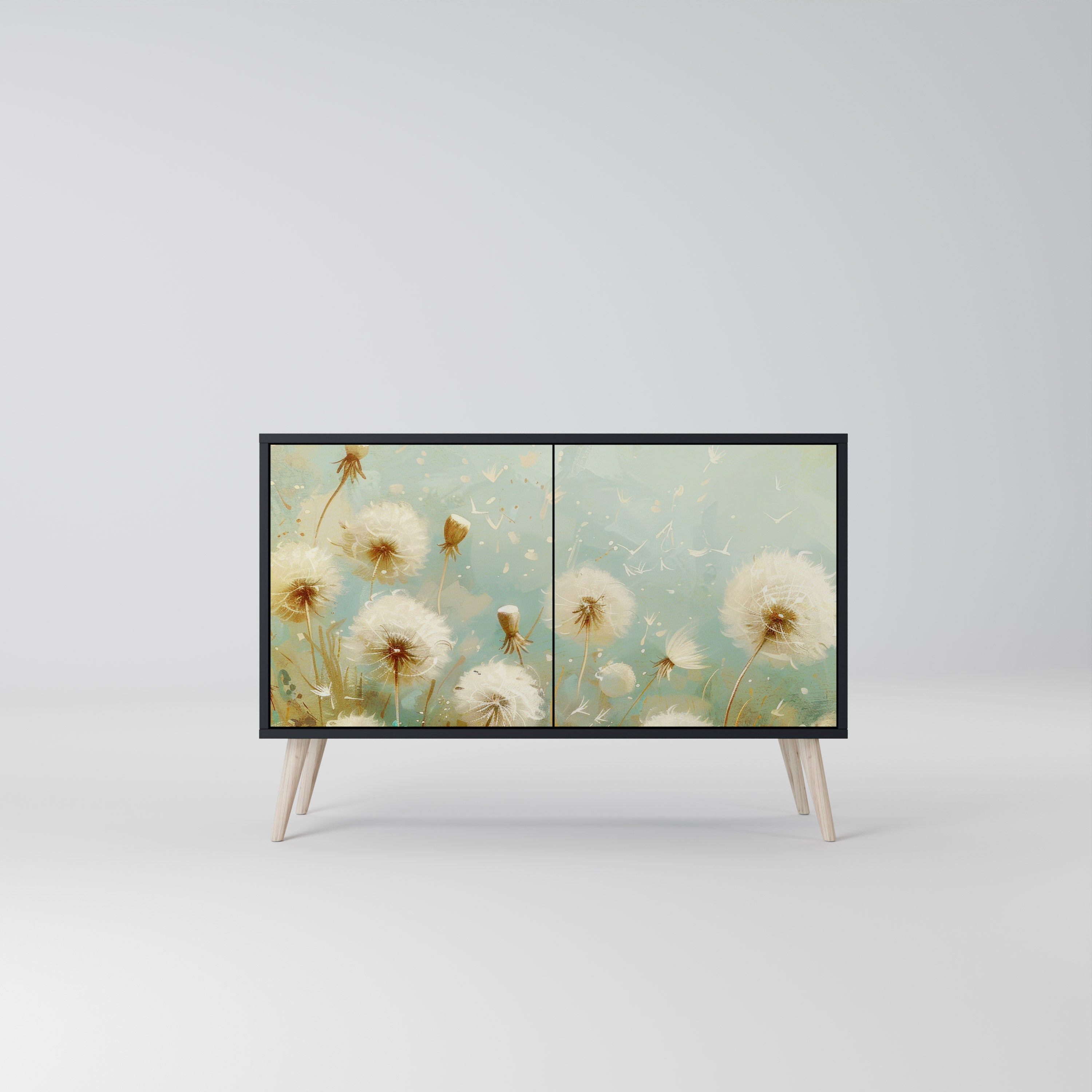 DREAMY MEADOW 2-Door Sideboard in Black Finish