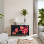 NEVERENDING BLOOM 2-Door Sideboard in Black Finish