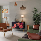 NEVERENDING BLOOM 2-Door Sideboard in Black Finish