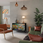 BLOOMING WATERS 2-Door Sideboard in Black Finish