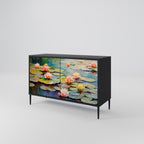 BLOOMING WATERS 2-Door Sideboard in Black Finish
