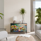 BLOOMING WATERS 2-Door Sideboard in Black Finish