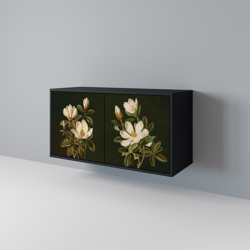FLORAL NOIR 2-Door Sideboard in Black Finish