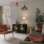 FLORAL NOIR 2-Door Sideboard in Black Finish