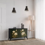 FLORAL NOIR 2-Door Sideboard in Black Finish
