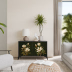 FLORAL NOIR 2-Door Sideboard in Black Finish