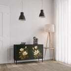 FLORAL NOIR 2-Door Sideboard in Black Finish