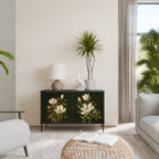 FLORAL NOIR 2-Door Sideboard in Black Finish