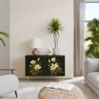 FLORAL NOIR 2-Door Sideboard in Black Finish