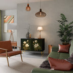 FLORAL NOIR 2-Door Sideboard in Black Finish