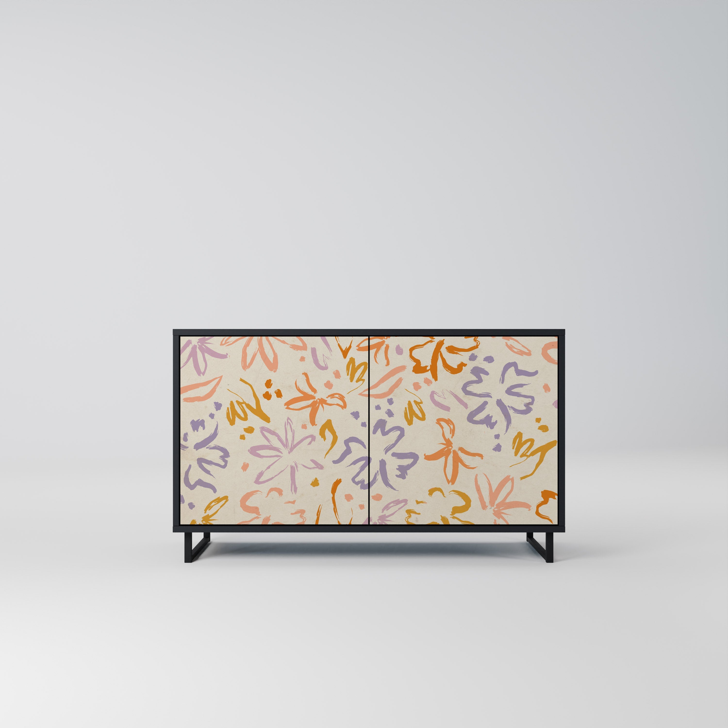 SPRING WHIMSY Sideboard mit 2 Türen in Schwarz