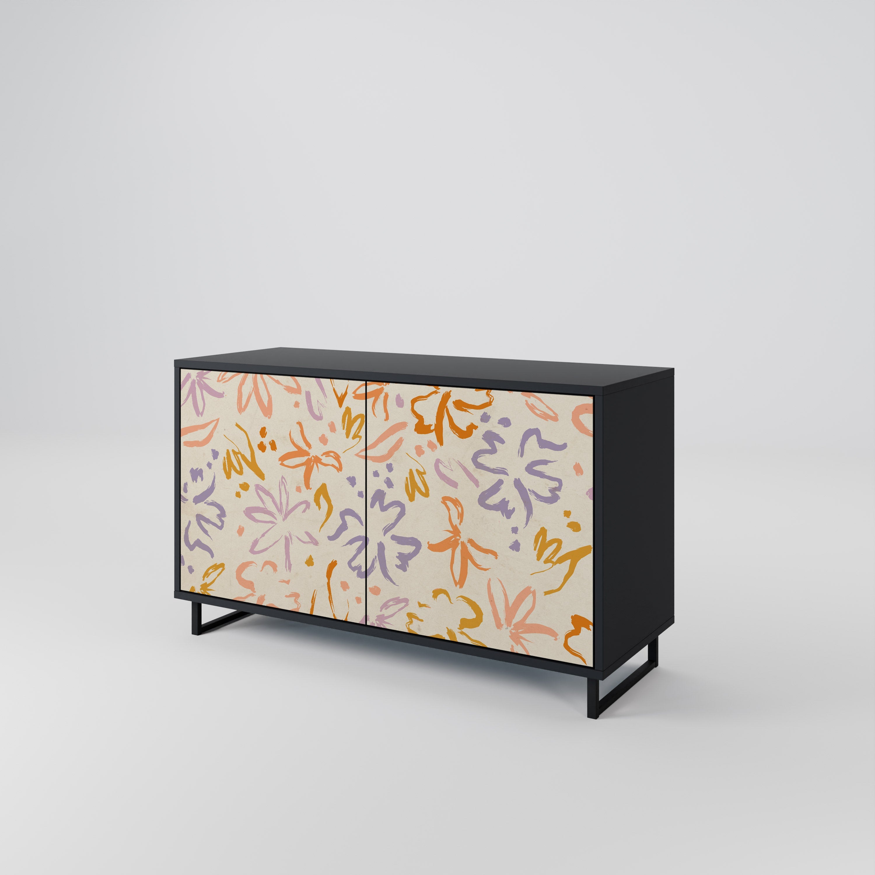 SPRING WHIMSY 2-Door Sideboard in Black Finish