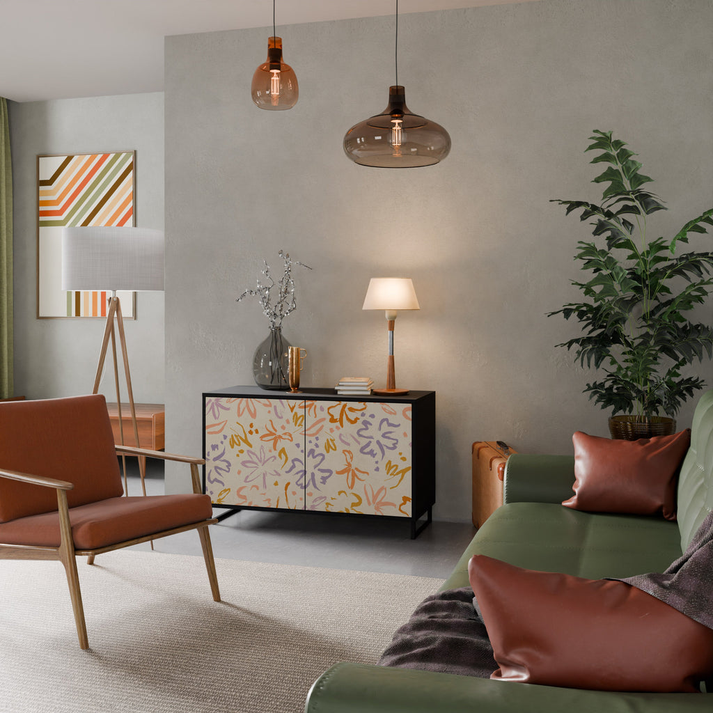 SPRING WHIMSY 2-Door Sideboard in Black Finish