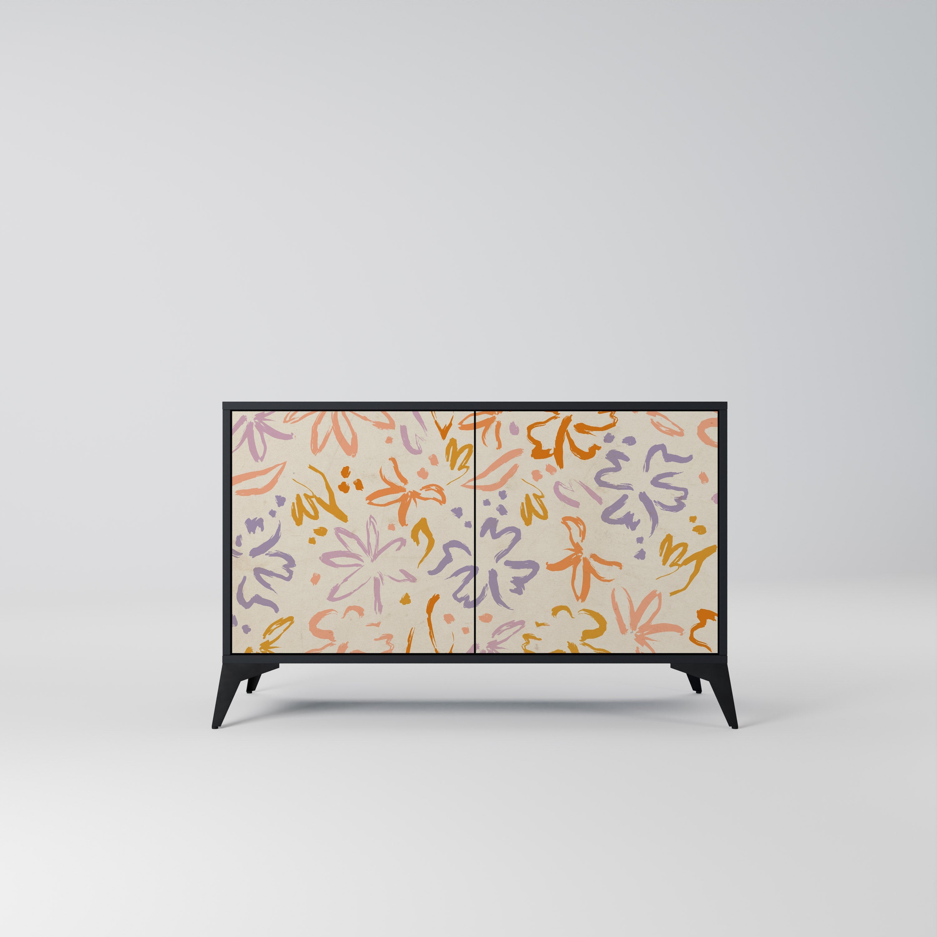 SPRING WHIMSY Sideboard mit 2 Türen in Schwarz