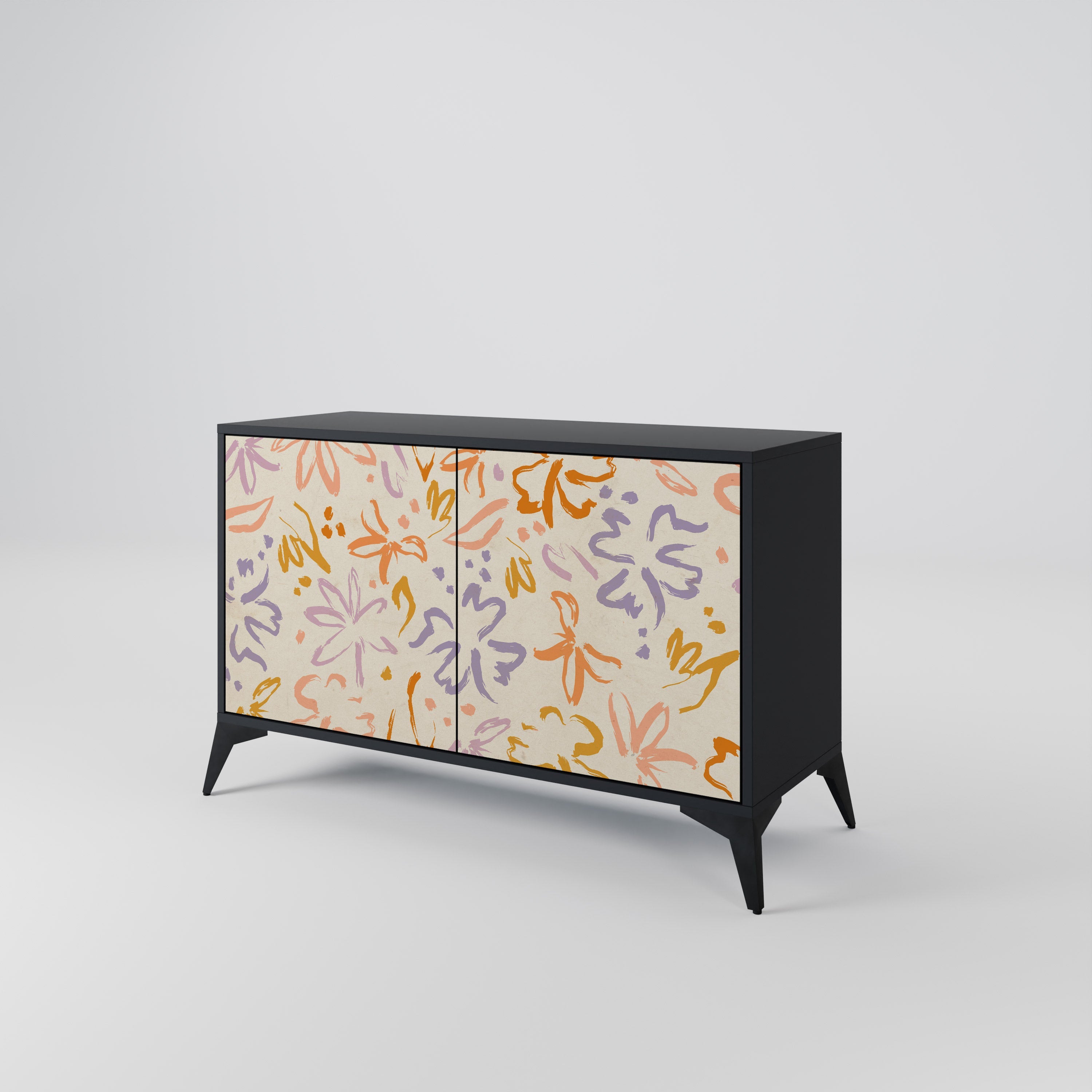 SPRING WHIMSY 2-Door Sideboard in Black Finish