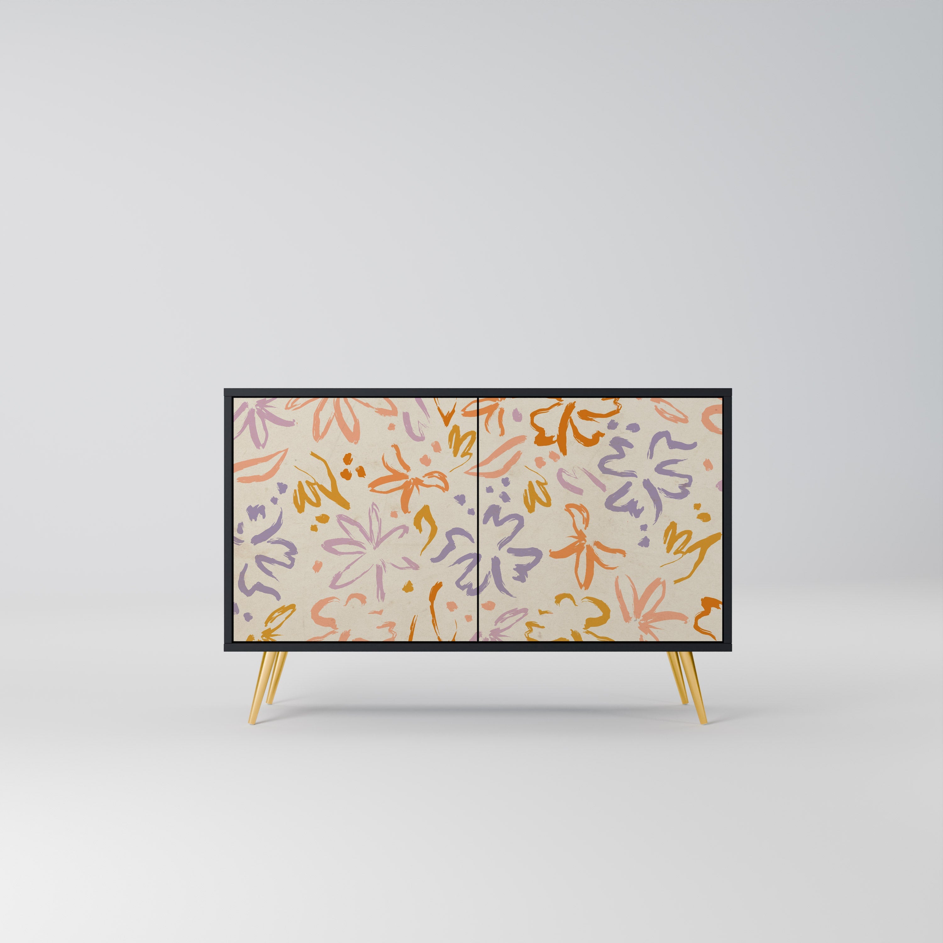 SPRING WHIMSY Sideboard mit 2 Türen in Schwarz