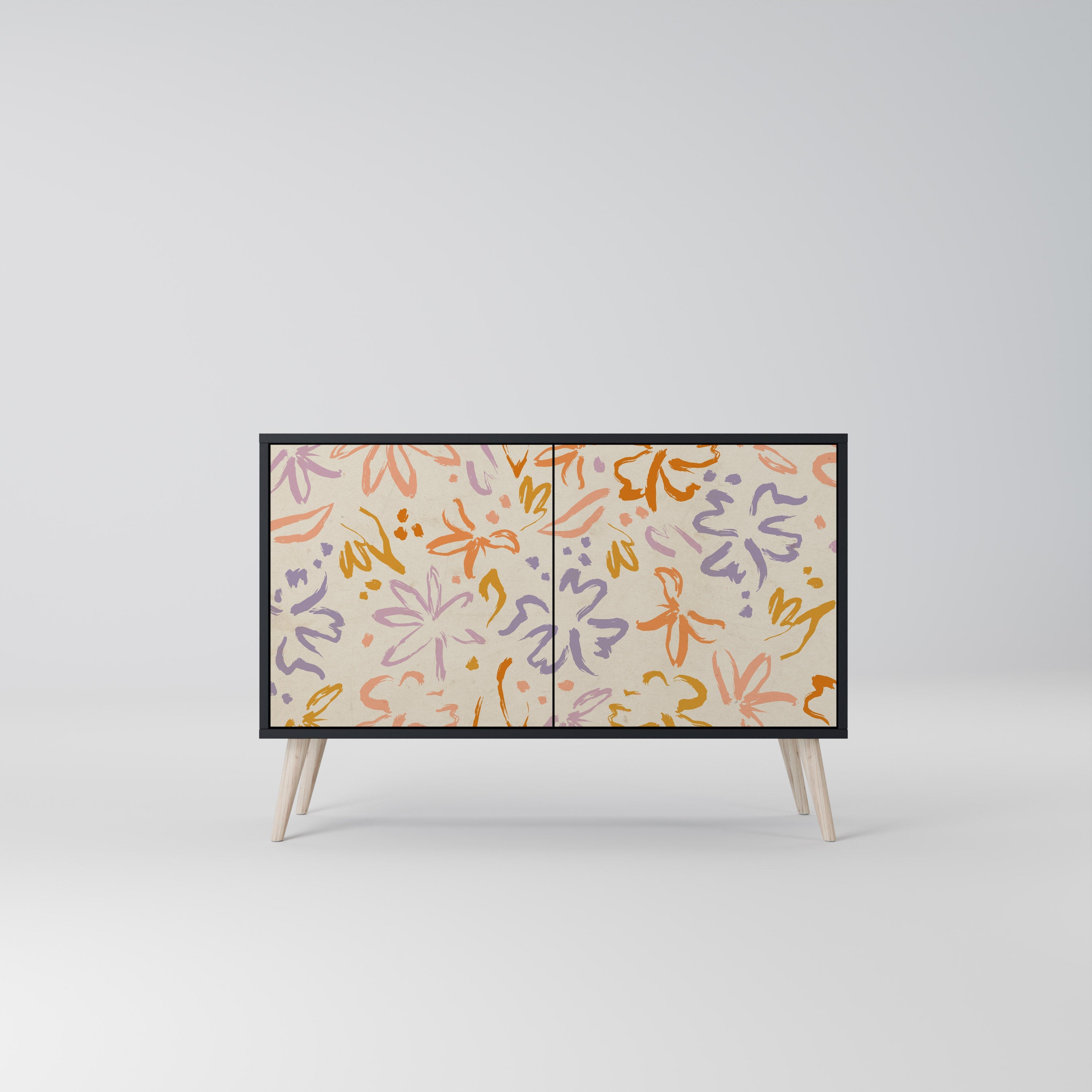 SPRING WHIMSY Sideboard mit 2 Türen in Schwarz