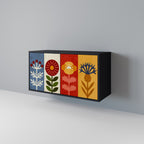 SCANDIC FLOWERET 2-Door Sideboard in Black Finish