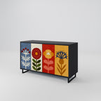 SCANDIC FLOWERET 2-Door Sideboard in Black Finish