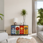 SCANDIC FLOWERET 2-Door Sideboard in Black Finish