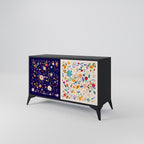 FLORAL COMBINATION 2-Door Sideboard in Black Finish
