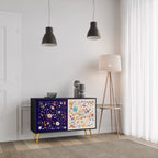 FLORAL COMBINATION 2-Door Sideboard in Black Finish