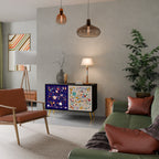 FLORAL COMBINATION 2-Door Sideboard in Black Finish