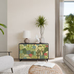 SUCCULENTS KALEIDOSCOPE 2-Door Sideboard in Black Finish