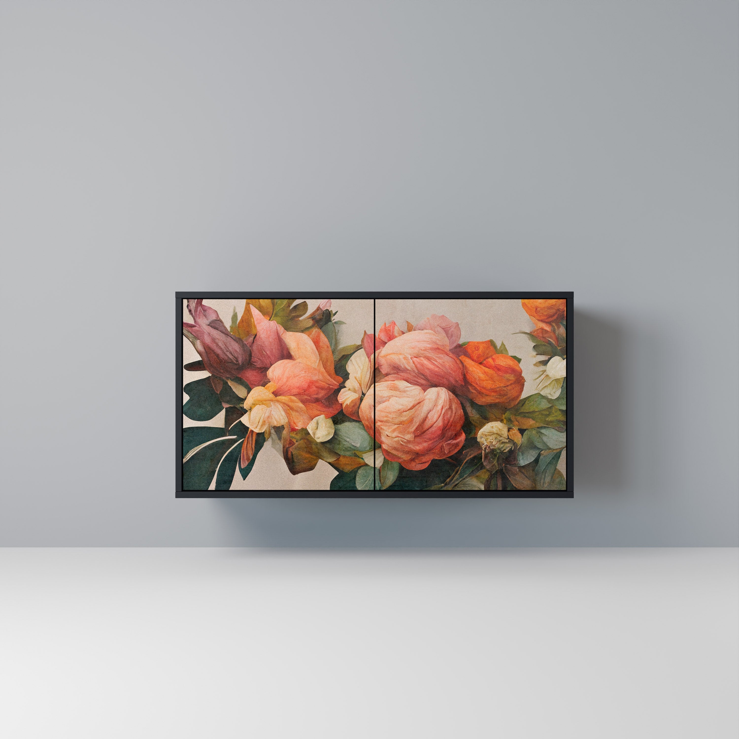 STYLISH BEAUTY Sideboard mit 2 Türen in Schwarz