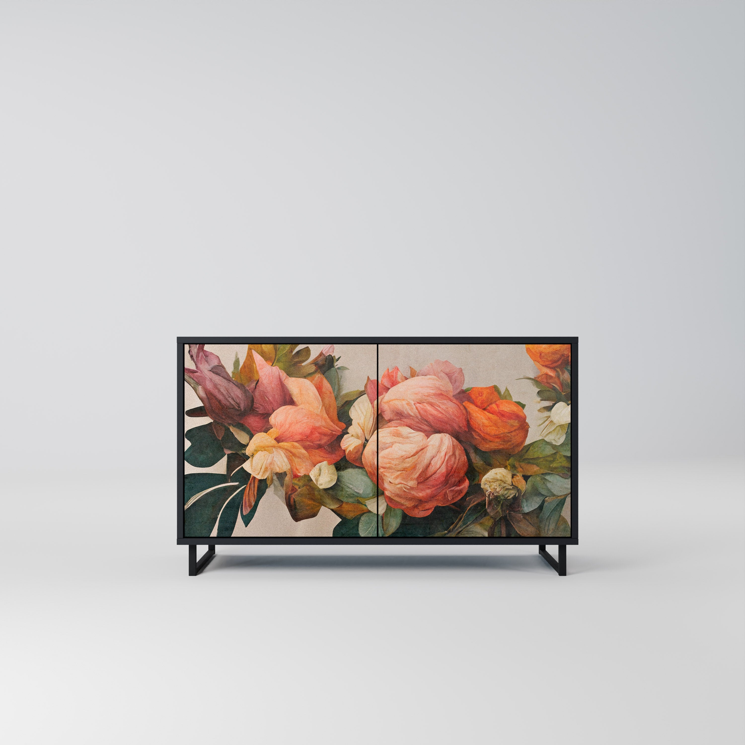 STYLISH BEAUTY Sideboard mit 2 Türen in Schwarz