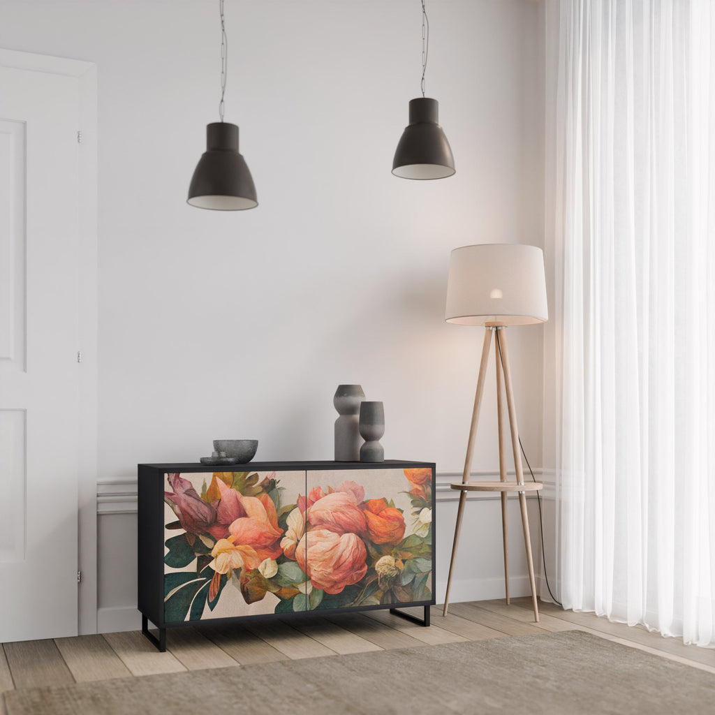 STYLISH BEAUTY Sideboard mit 2 Türen in Schwarz