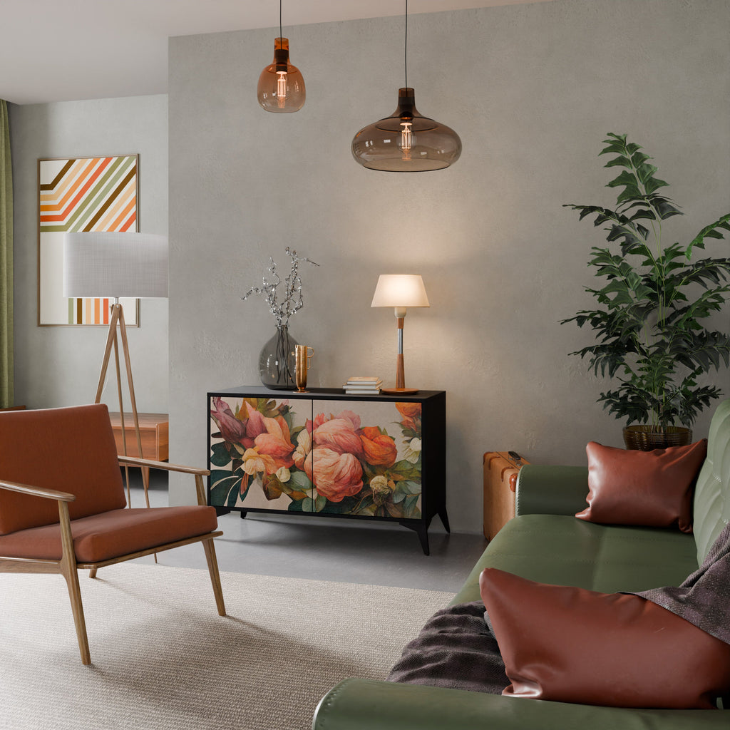 STYLISH BEAUTY Sideboard mit 2 Türen in Schwarz