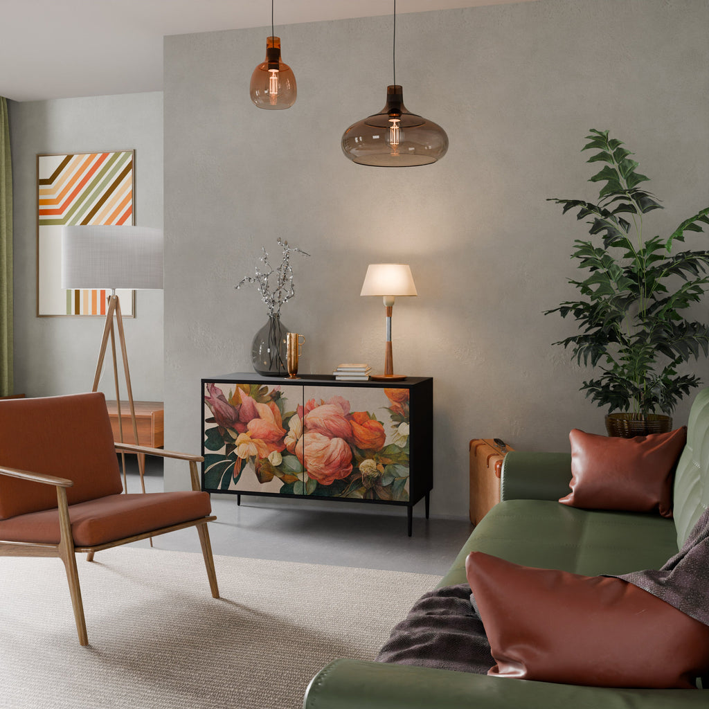 STYLISH BEAUTY Sideboard mit 2 Türen in Schwarz