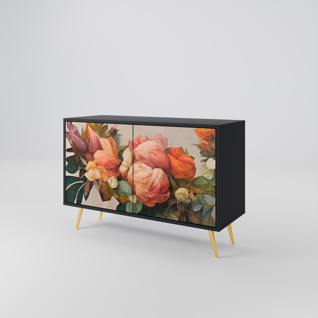 STYLISH BEAUTY Sideboard mit 2 Türen in Schwarz