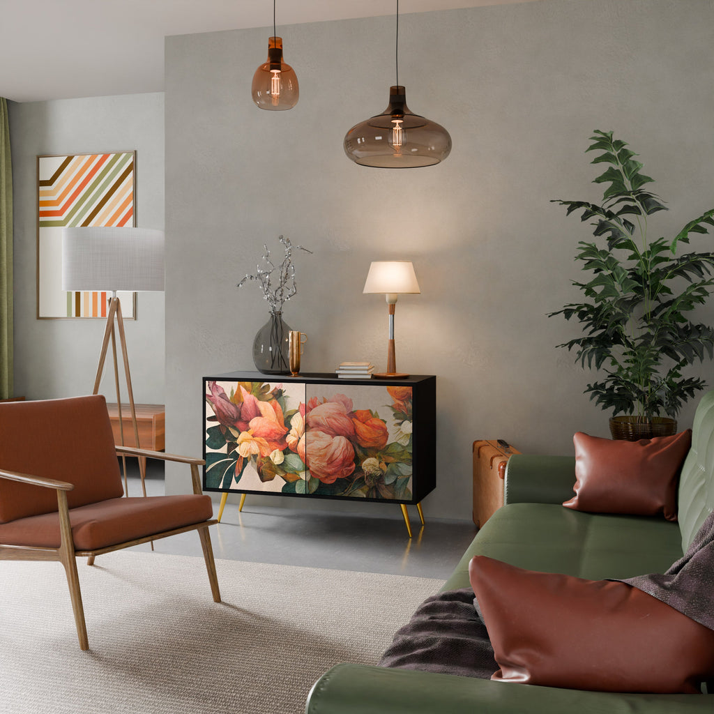 STYLISH BEAUTY Sideboard mit 2 Türen in Schwarz