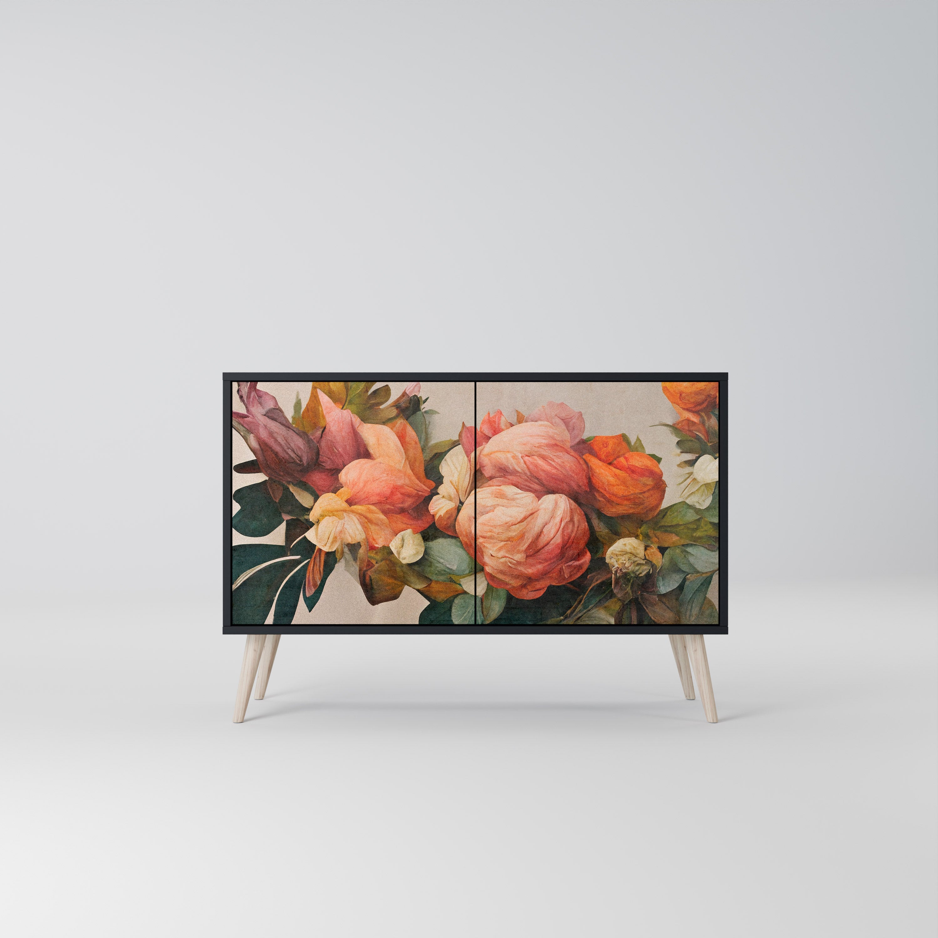 STYLISH BEAUTY Sideboard mit 2 Türen in Schwarz