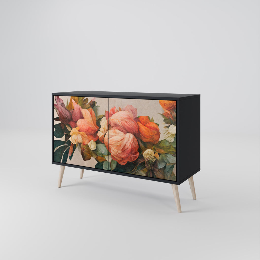 STYLISH BEAUTY Sideboard mit 2 Türen in Schwarz
