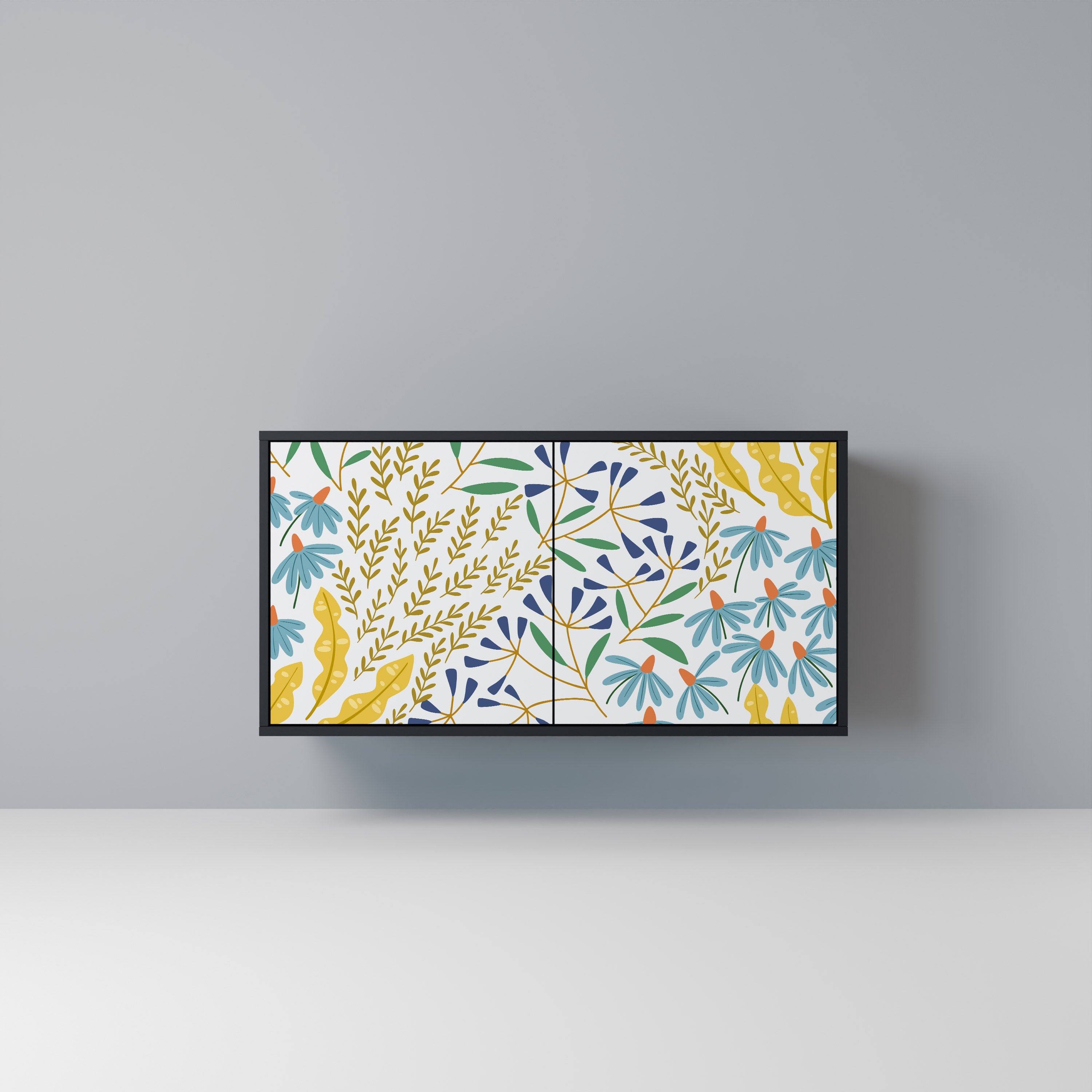 HELLO SPRING Sideboard mit 2 Türen in Schwarz