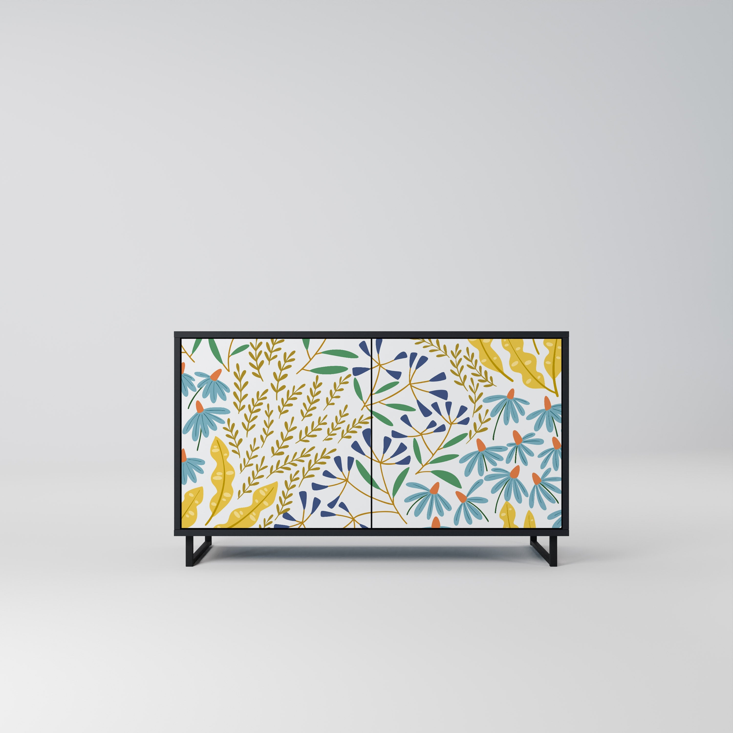 HELLO SPRING Sideboard mit 2 Türen in Schwarz